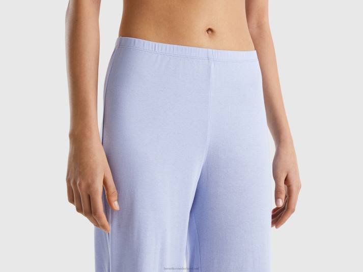 vrouwen Benetton pyjama van langvezelig katoen lavendel 4R624217