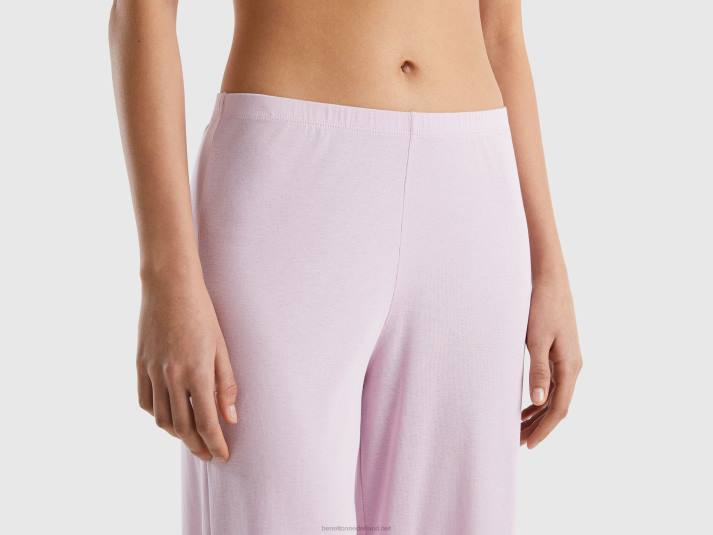 vrouwen Benetton pyjama van langvezelig katoen lila 4R621032