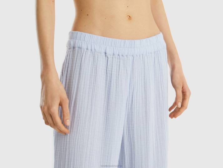 vrouwen Benetton pyjama van warm katoen hemelsblauw 4R624267