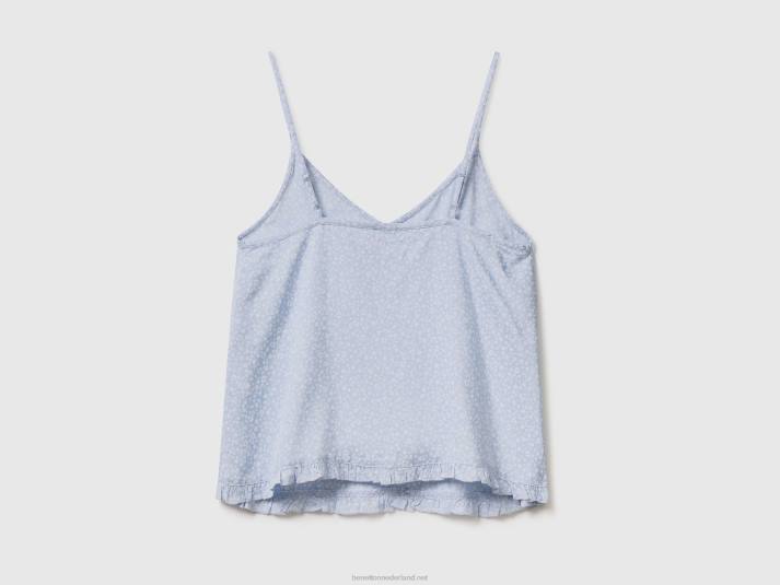 vrouwen Benetton Gebloemde tanktop in modal hemelsblauw 4R624241