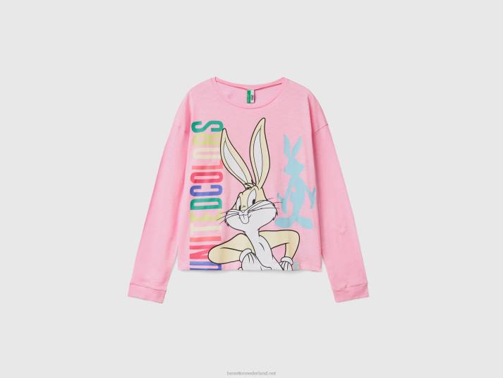 vrouwen Benetton bugs konijntje & lola t-shirt roze 4R62965