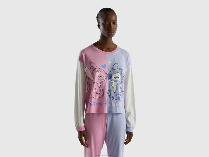 vrouwen Benetton stitch & angel top van warm katoen mauve 4R621030