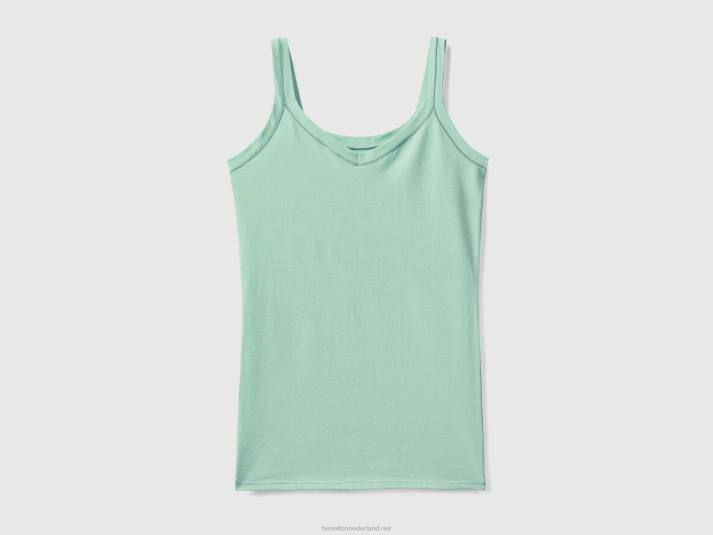 vrouwen Benetton tanktop van superstretch biologisch katoen groente 4R621023