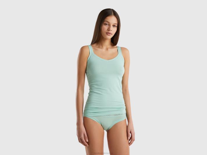 vrouwen Benetton tanktop van superstretch biologisch katoen groente 4R624250