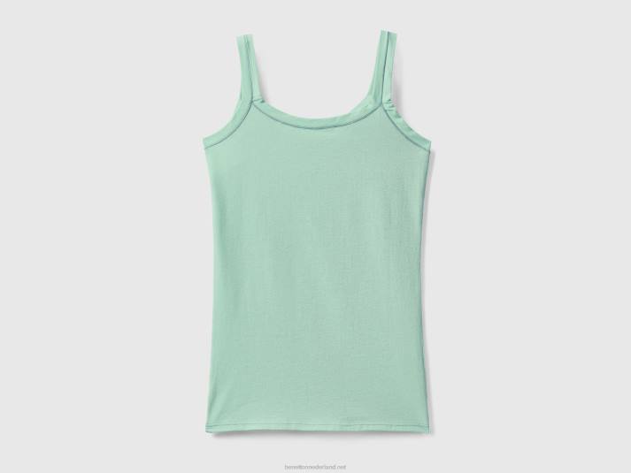 vrouwen Benetton tanktop van superstretch biologisch katoen groente 4R624250