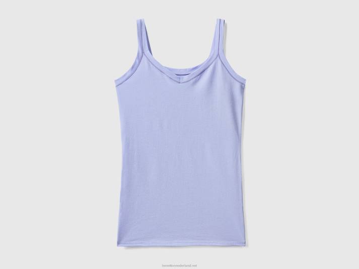 vrouwen Benetton tanktop van superstretch biologisch katoen lavendel 4R624229