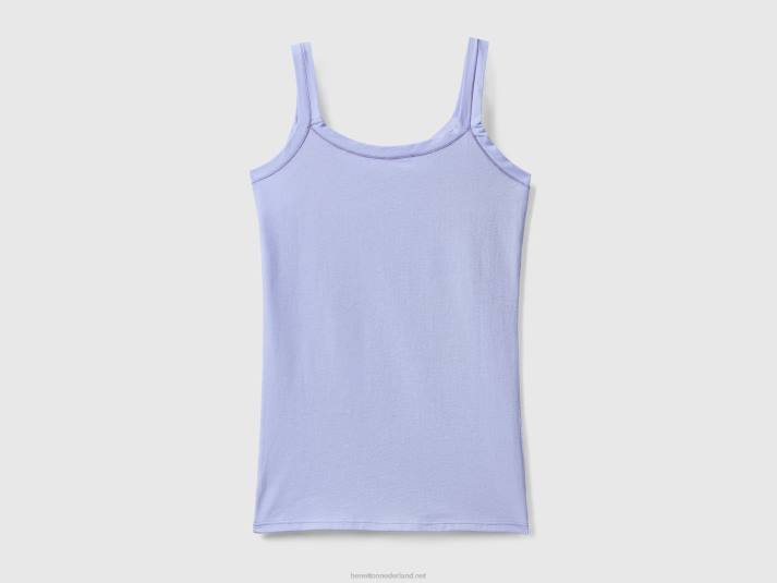 vrouwen Benetton tanktop van superstretch biologisch katoen lavendel 4R624229