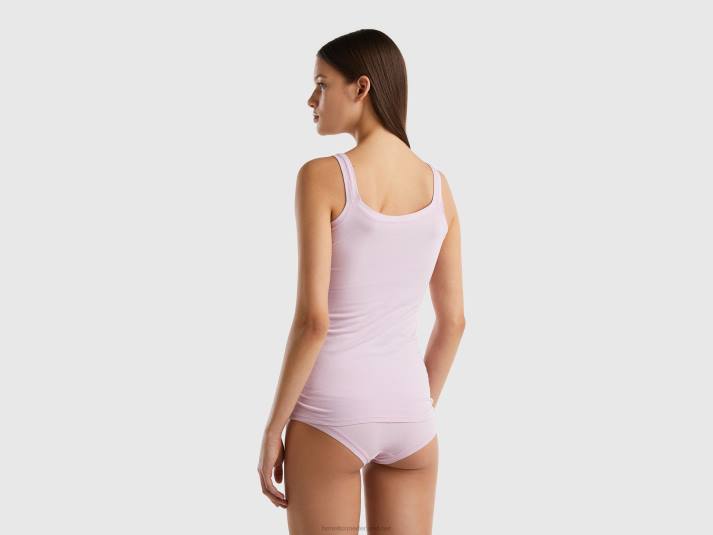 vrouwen Benetton tanktop van superstretch biologisch katoen lila 4R624224