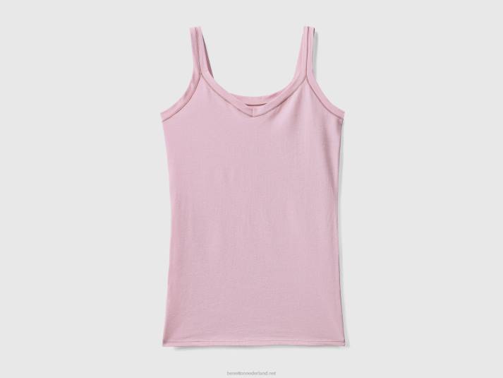 vrouwen Benetton tanktop van superstretch biologisch katoen lila 4R624224