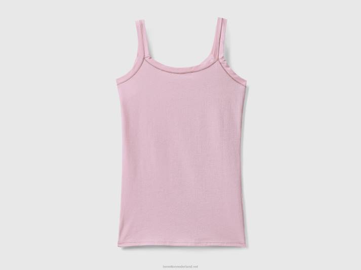 vrouwen Benetton tanktop van superstretch biologisch katoen lila 4R624224
