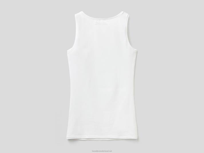 vrouwen Benetton tanktop van superstretch biologisch katoen wit 4R621044