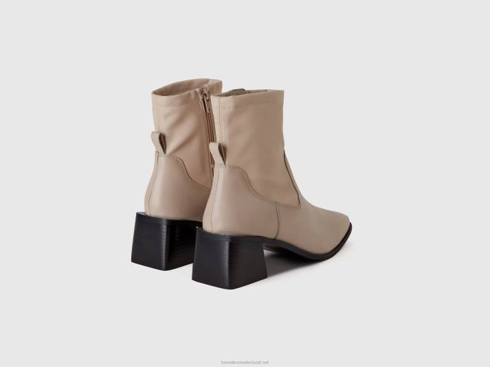 vrouwen Benetton enkellaarsjes met brede hak wit 4R62887