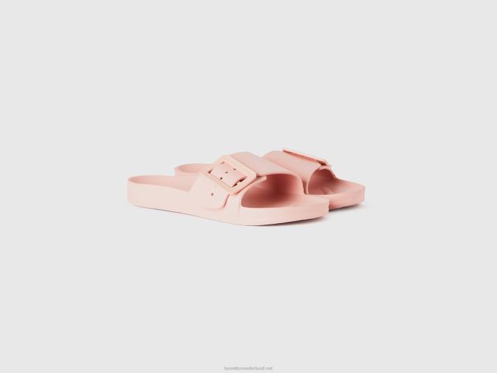 vrouwen Benetton open pantoffels met band zacht roze 4R62732