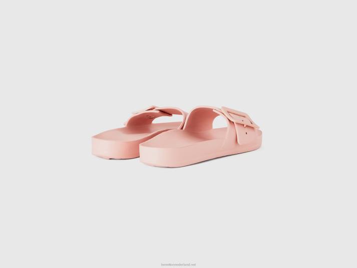 vrouwen Benetton open pantoffels met band zacht roze 4R62732