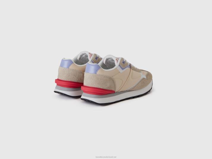 vrouwen Benetton sneakers van nylon en leer wit 4R62736