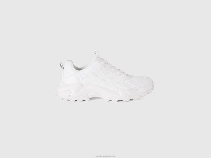 vrouwen Benetton witte hardloopsneakers wit 4R621102