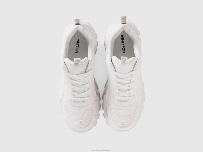 vrouwen Benetton witte hardloopsneakers wit 4R621102
