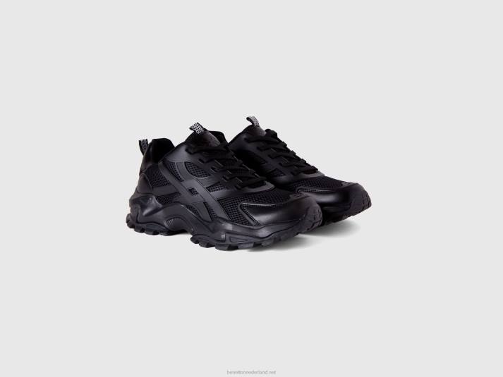 vrouwen Benetton zwarte hardloopsneakers zwart 4R62805