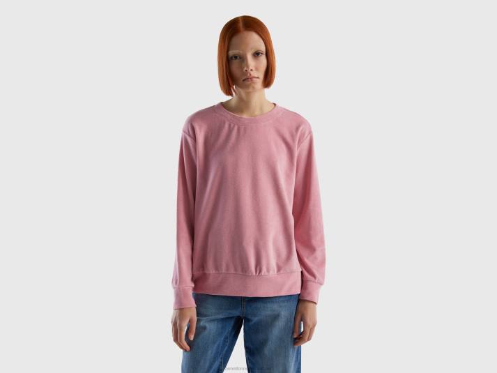 vrouwen Benetton hoodie van een mix van biologisch katoen roze 4R62287