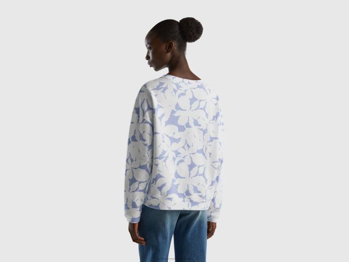 vrouwen Benetton sweatshirt met bloemenprint lila 4R62290