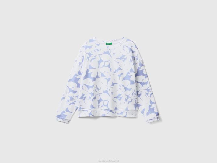 vrouwen Benetton sweatshirt met bloemenprint lila 4R62290