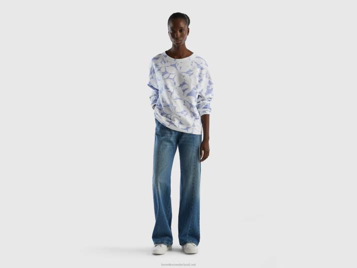 vrouwen Benetton sweatshirt met bloemenprint lila 4R623764