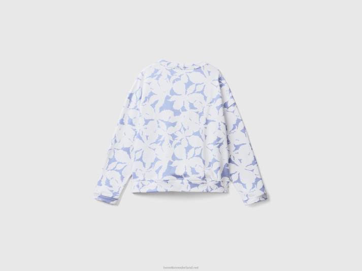 vrouwen Benetton sweatshirt met bloemenprint lila 4R623764