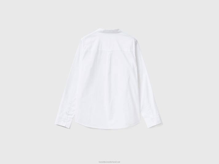 vrouwen Benetton overhemd van lichtgewicht katoen wit 4R624005