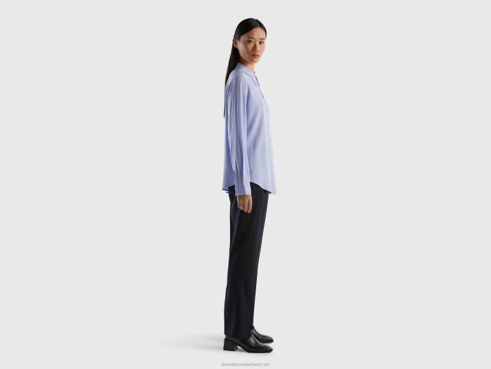 vrouwen Benetton regular fit overhemd van duurzame viscose lavendel 4R62523