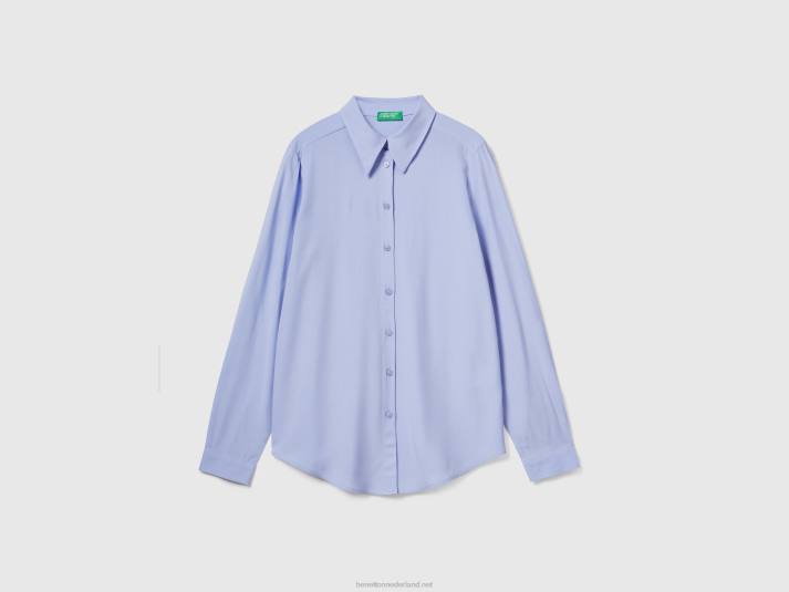 vrouwen Benetton regular fit overhemd van duurzame viscose lavendel 4R62523