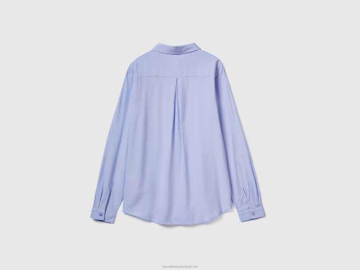 vrouwen Benetton regular fit overhemd van duurzame viscose lavendel 4R62523