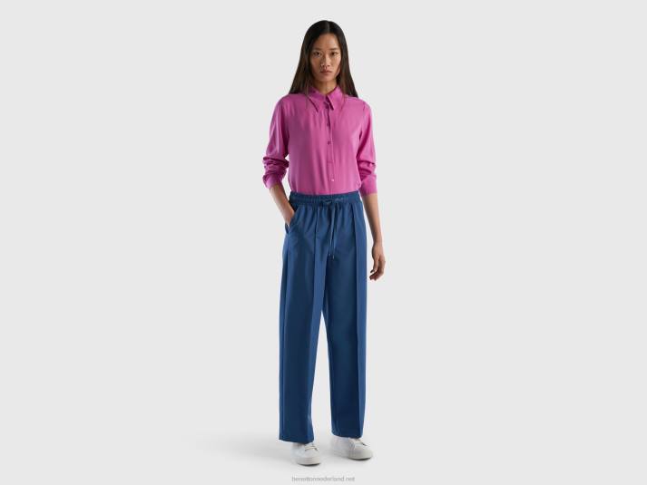 vrouwen Benetton regular fit overhemd van duurzame viscose roze 4R62483