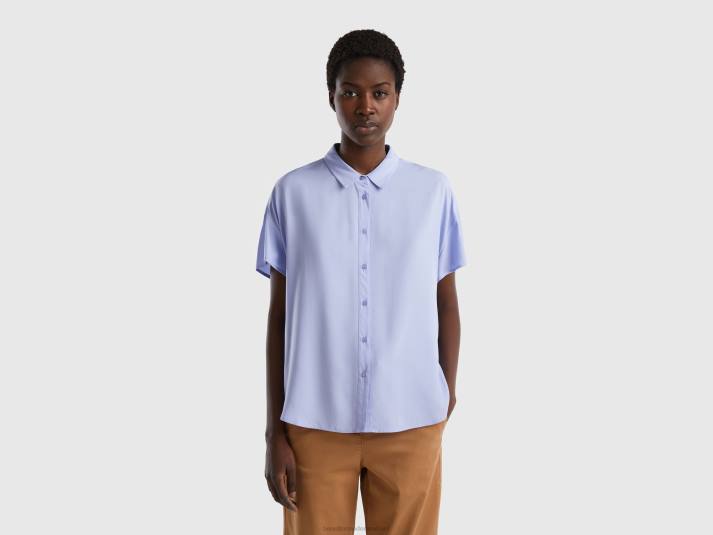vrouwen Benetton soepelvallend overhemd van duurzame viscose lavendel 4R62519