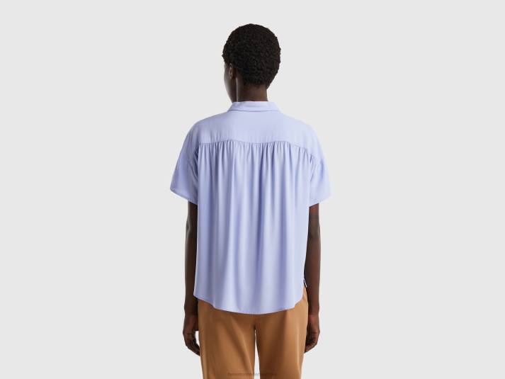 vrouwen Benetton soepelvallend overhemd van duurzame viscose lavendel 4R62519
