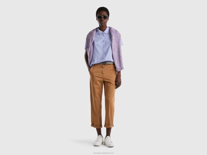 vrouwen Benetton soepelvallend overhemd van duurzame viscose lavendel 4R62519