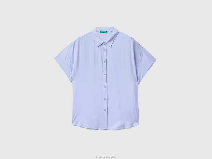 vrouwen Benetton soepelvallend overhemd van duurzame viscose lavendel 4R62519