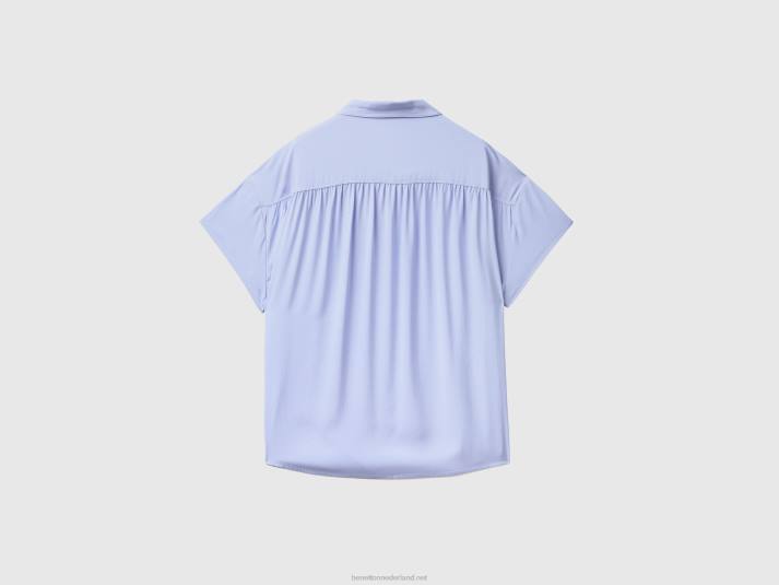 vrouwen Benetton soepelvallend overhemd van duurzame viscose lavendel 4R62519