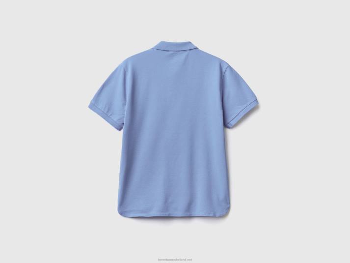 vrouwen Benetton polo van biologisch stretchkatoen lavendel 4R623812