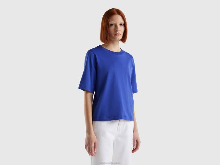 vrouwen Benetton Boxy-fit T-shirt van 100% katoen helderblauw 4R623850