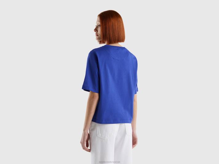 vrouwen Benetton Boxy-fit T-shirt van 100% katoen helderblauw 4R623850
