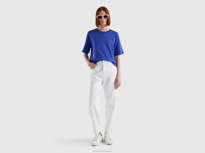 vrouwen Benetton Boxy-fit T-shirt van 100% katoen helderblauw 4R623850