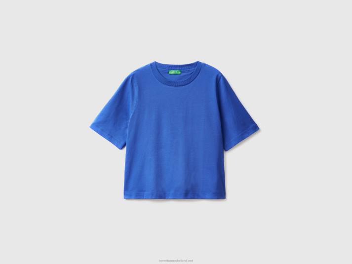vrouwen Benetton Boxy-fit T-shirt van 100% katoen helderblauw 4R623850