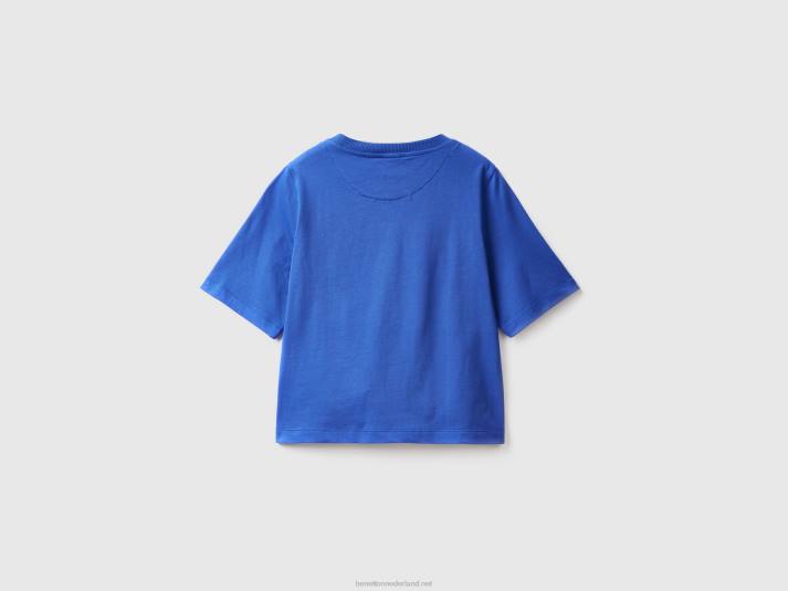 vrouwen Benetton Boxy-fit T-shirt van 100% katoen helderblauw 4R623850