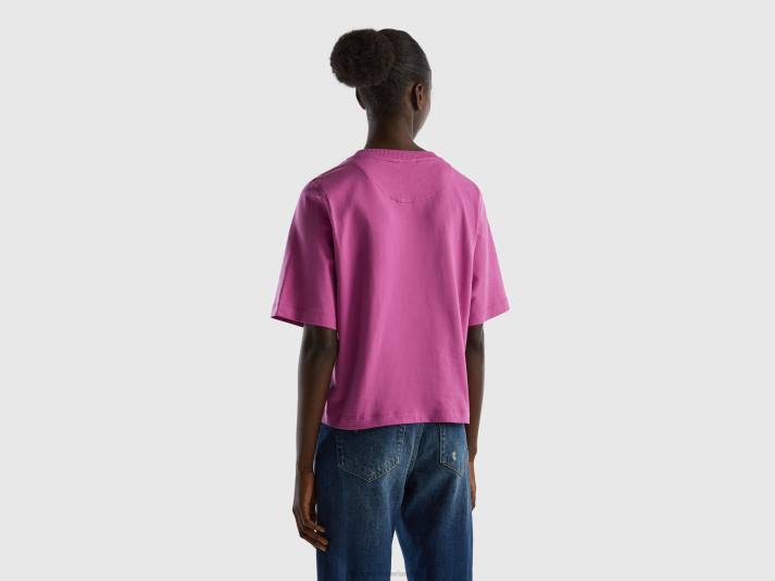 vrouwen Benetton Boxy-fit T-shirt van 100% katoen roze 4R62398