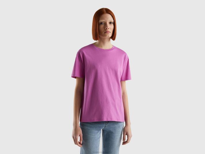 vrouwen Benetton T-shirt met korte mouwen van 100% katoen roze 4R62346