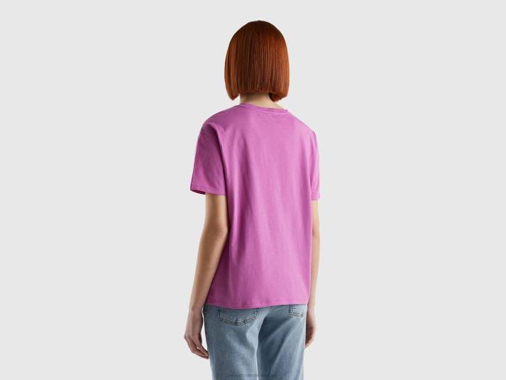 vrouwen Benetton T-shirt met korte mouwen van 100% katoen roze 4R623839
