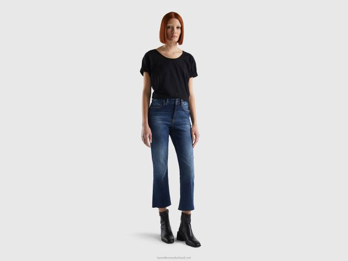 vrouwen Benetton T-shirt met korte mouwen van lichtgewicht katoen zwart 4R623831