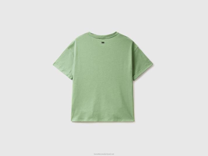 vrouwen Benetton T-shirt van 100% katoen met slogan groente 4R62396