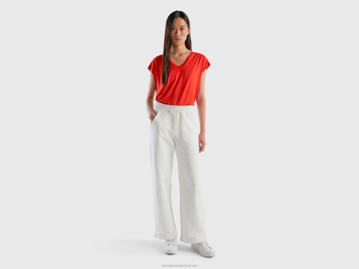 vrouwen Benetton t-shirt van duurzame viscose met stretch rood 4R62389