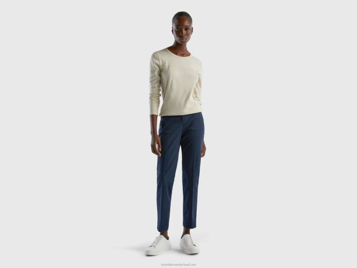 vrouwen Benetton beige t-shirt met lange mouwen van 100% katoen beige 4R623888